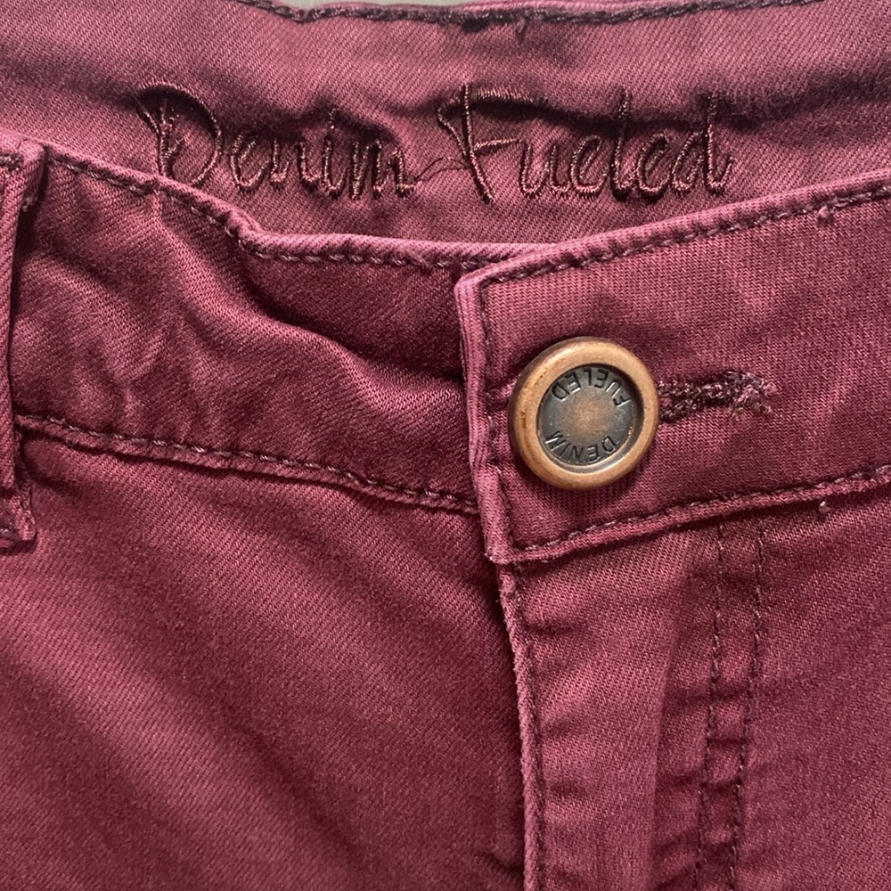 Denim Fueled Burgundy Denim Shorts - Picture 3 of 6